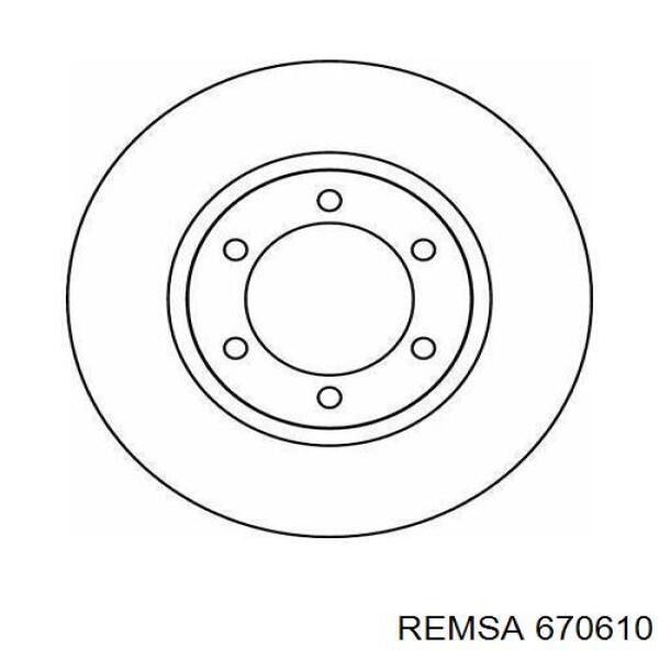 Диск гальмівний передній Remsa 670610