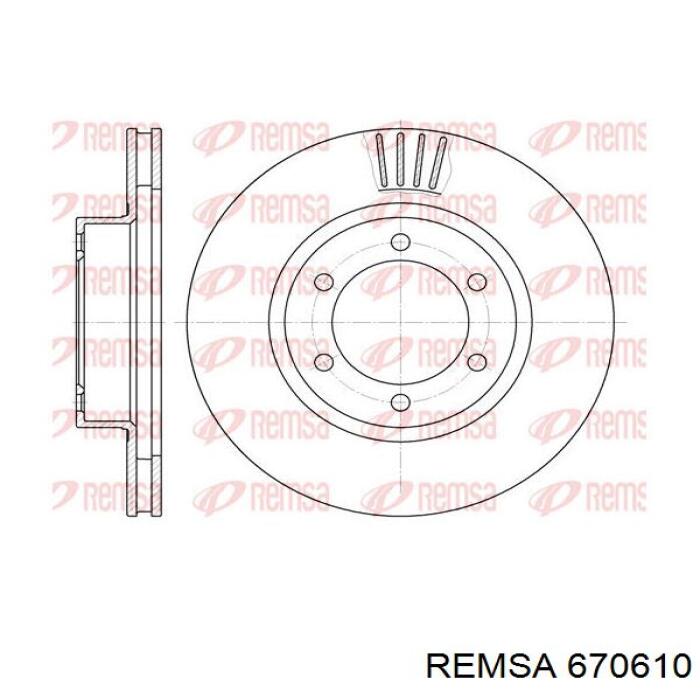 670610 Remsa диск гальмівний передній