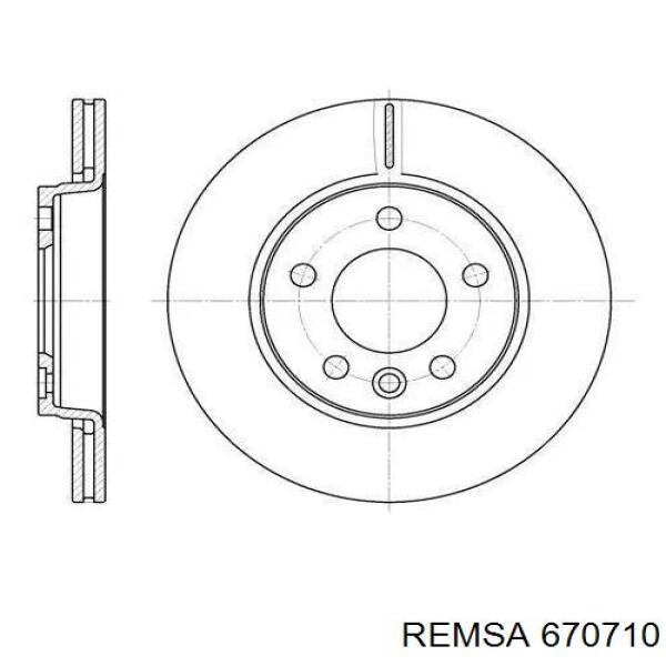 670710 Remsa диск гальмівний задній