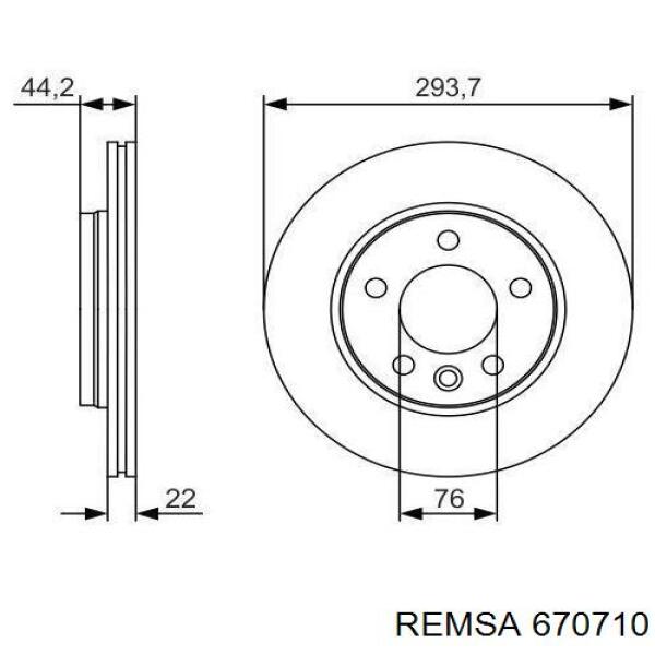Купити 670710 Remsa Диск заднього гальма