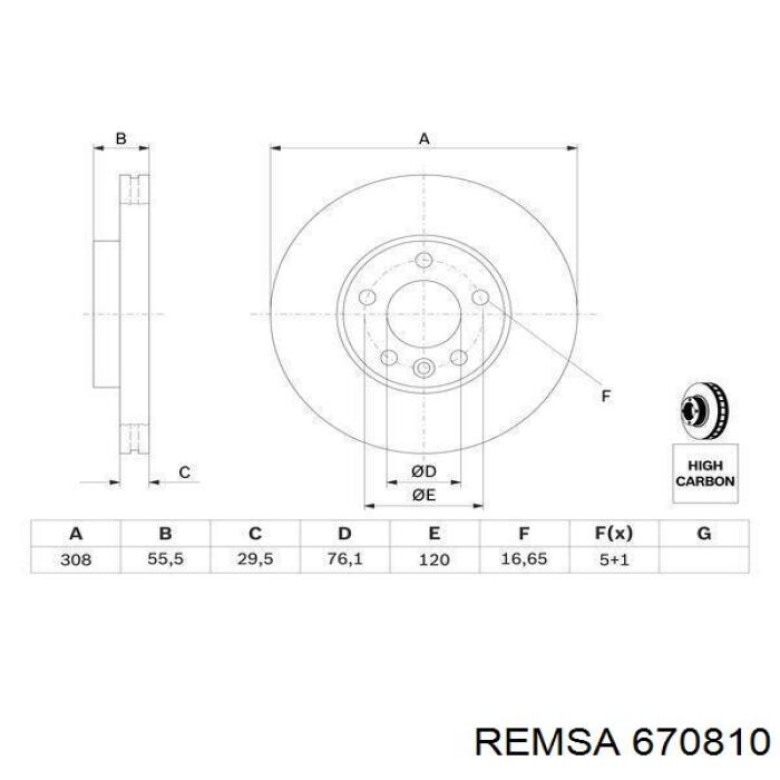 Купити 670810 Remsa Ротор гальмівний