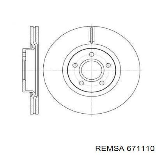 Диск гальмівний передній Remsa 671110