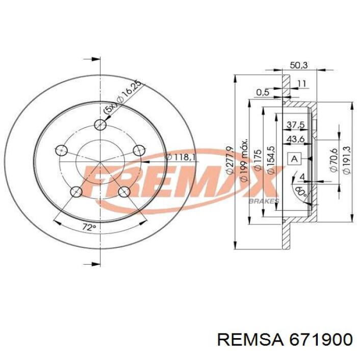 Гальмівні диски 671900 Remsa