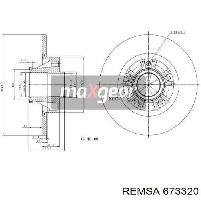 Задні дискові гальма Remsa 673320 ціна, від 86.83 USD
