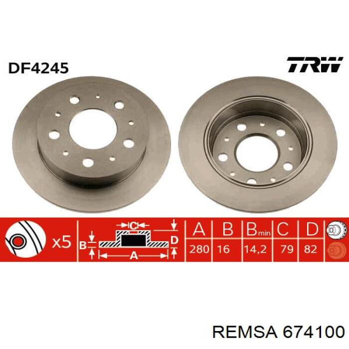 Задні дискові гальма Remsa 674100 ціна, від 50.59 USD