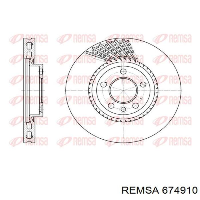 674910 Remsa диск гальмівний передній