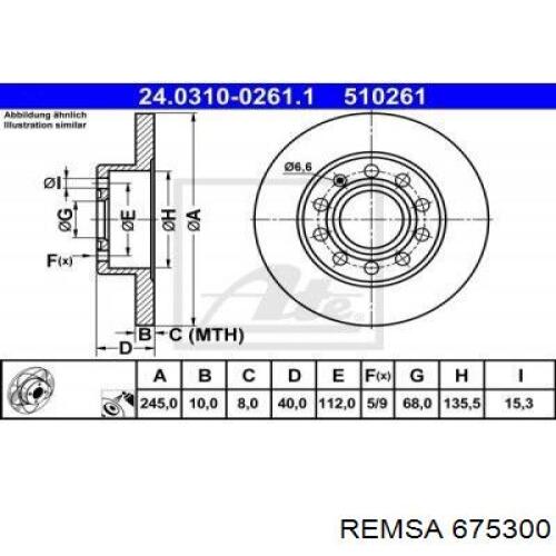 Задні дискові гальма Remsa 675300 ціна, від 25.47 USD