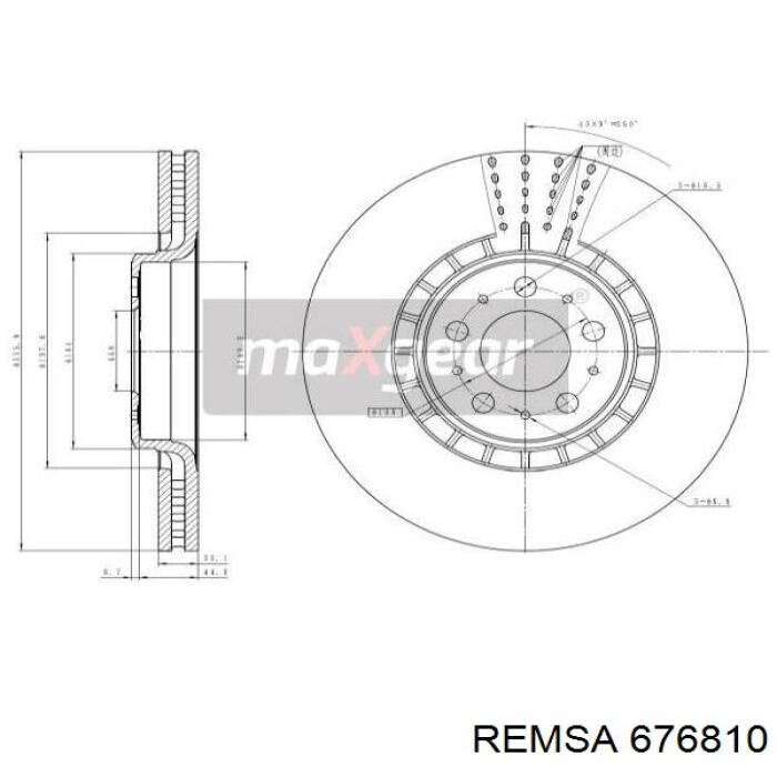 Диск гальмівний передній 676810 Remsa