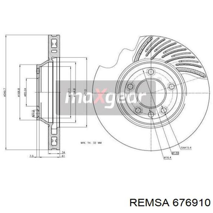 Диск гальмівний передній Remsa 676910
