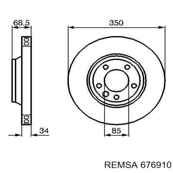 Диск переднього гальма Remsa 676910 ціна, від 102.22 USD