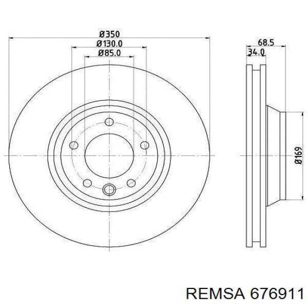 676911 Remsa Гальмо дискове переднє