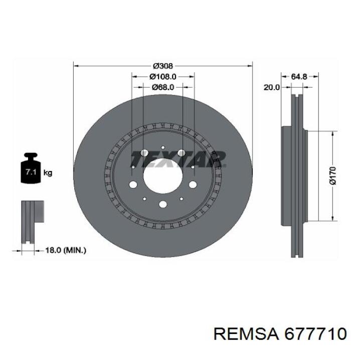Задні дискові гальма Remsa 677710 ціна, від 51.94 USD