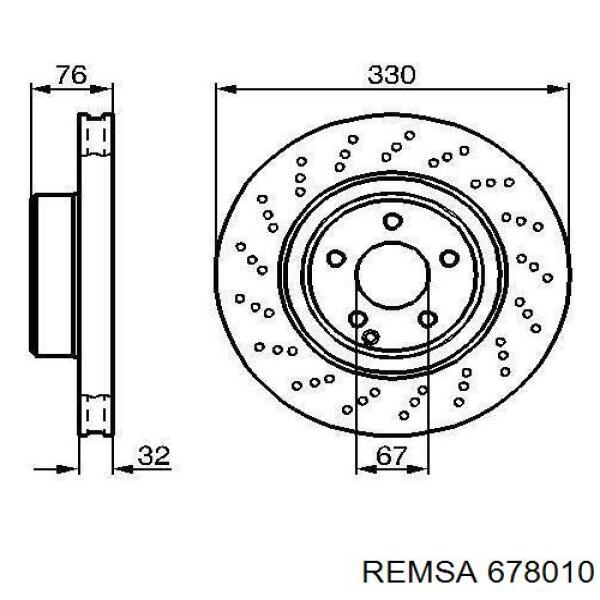 Диск переднього гальма Remsa 678010 ціна, від 65.58 USD
