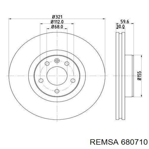 680710 Remsa диск гальмівний передній