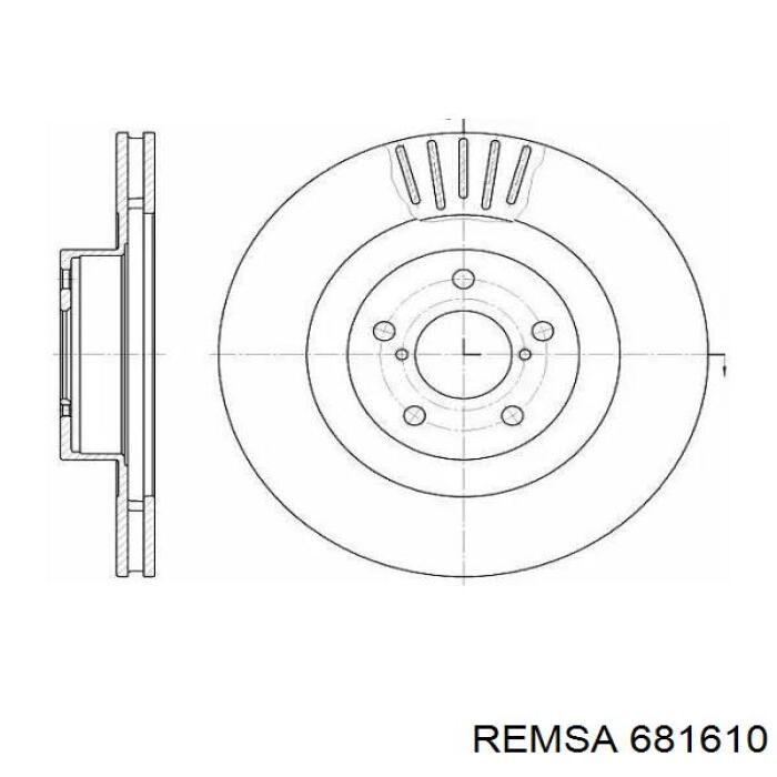 681610 Remsa диск гальмівний передній