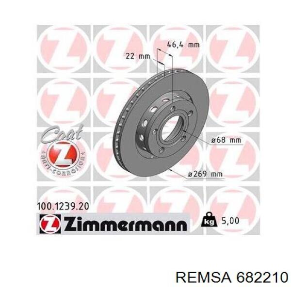 Купити 682210 Remsa Диск заднього гальма