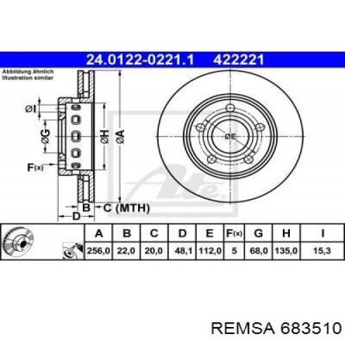 Гальмівні диски 683510 Remsa