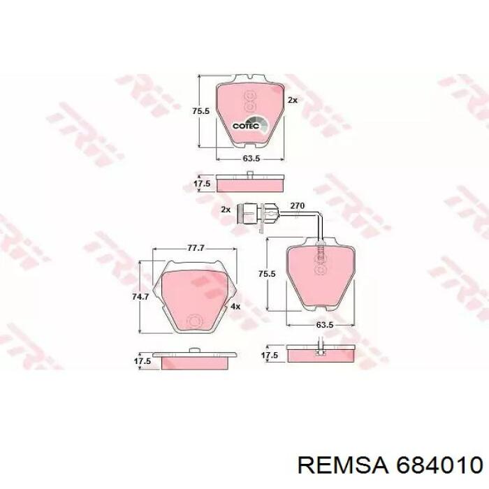 684010 Remsa Гальмо дискове переднє
