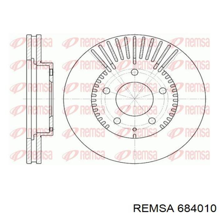 684010 Remsa диск гальмівний передній