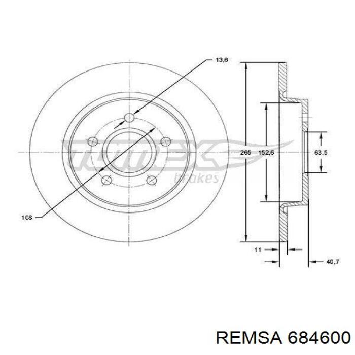 Гальмівні диски 684600 Remsa