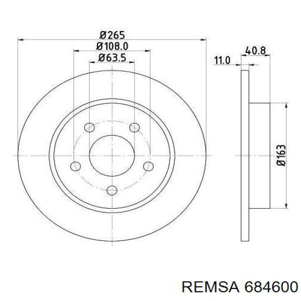 Задні дискові гальма Remsa 684600 ціна, від 28.27 USD