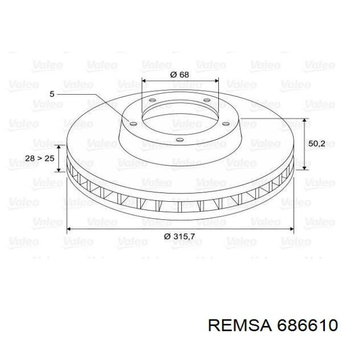 Купити 686610 Remsa Ротор гальмівний