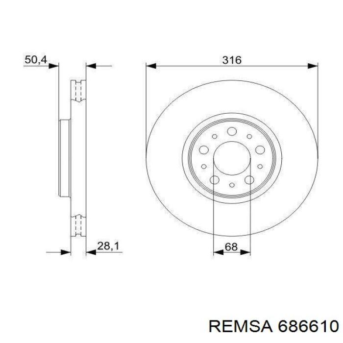 Гальмівні диски передні 686610 Remsa
