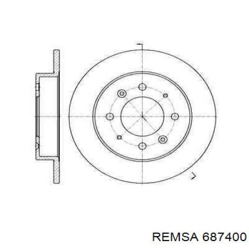 Диск гальмівний задній Remsa 687400