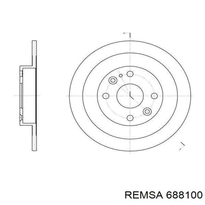 Диск гальмівний задній Remsa 688100