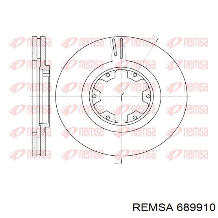 Диск гальмівний передній 689910 Remsa