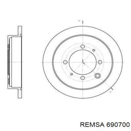 Купити 690700 Remsa Диск заднього гальма