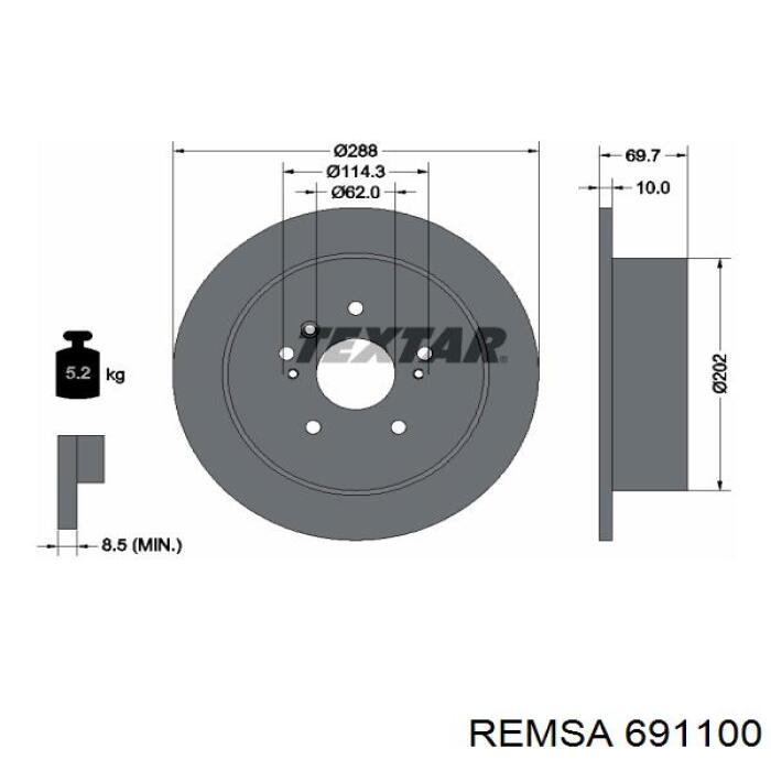 Задні дискові гальма Remsa 691100 ціна, від 35.68 USD