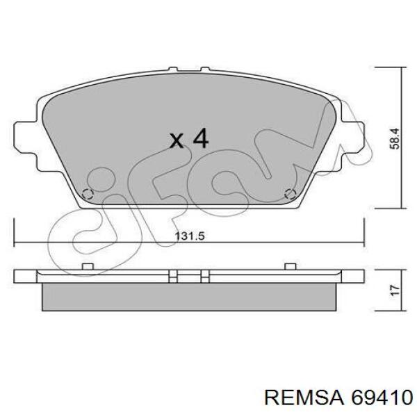 69410 Remsa Передні гальмівні колодки