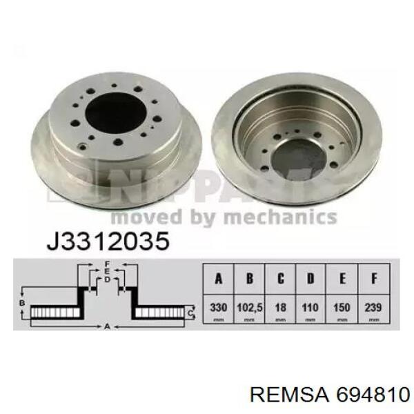 Купити 694810 Remsa Диск заднього гальма