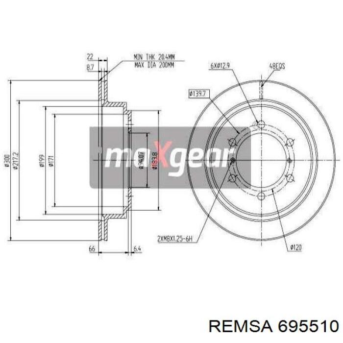 695510 Remsa Дискові гальма
