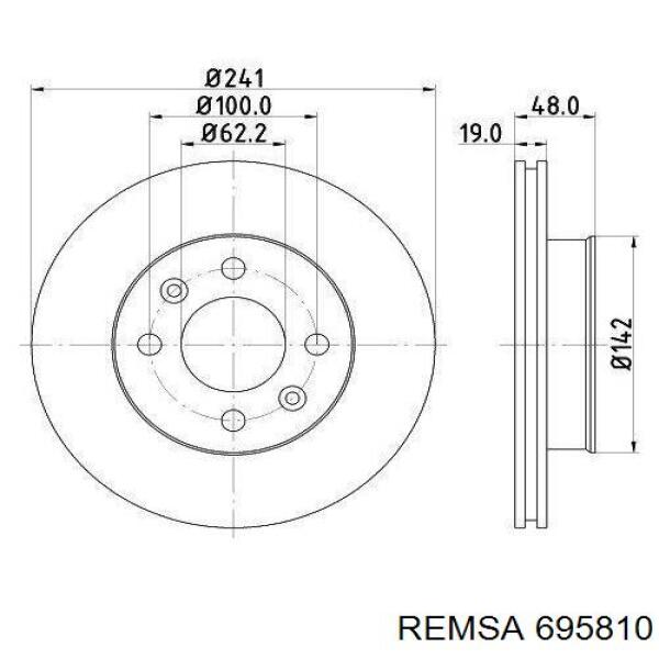 Диск гальмівний передній 695810 Remsa