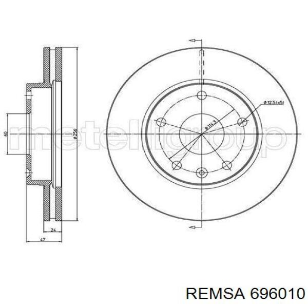 Диск переднього гальма Remsa 696010 ціна, від 29.48 USD