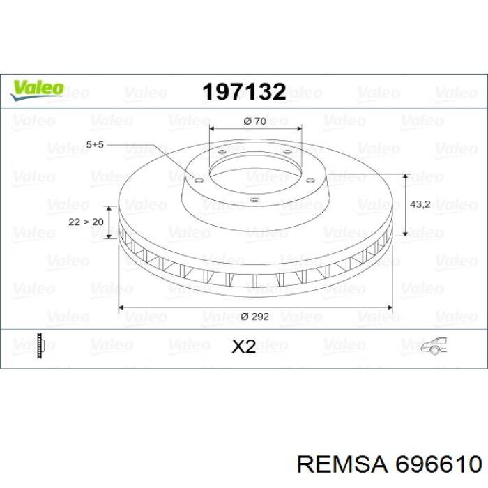 Гальмівні диски 696610 Remsa