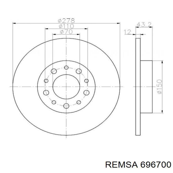 Задні дискові гальма Remsa 696700 ціна, від 33.26 USD