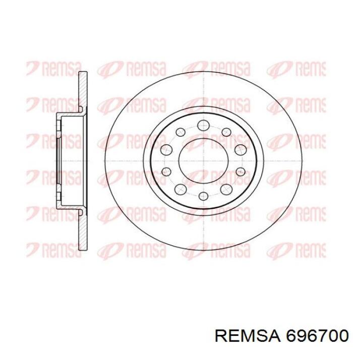 696700 Remsa диск гальмівний задній