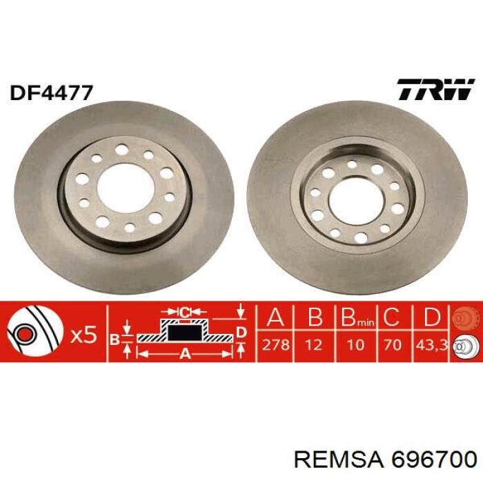 Задні дискові гальма Remsa 696700 ціна, від 33.26 USD