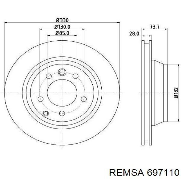 Купити 697110 Remsa Диск заднього гальма
