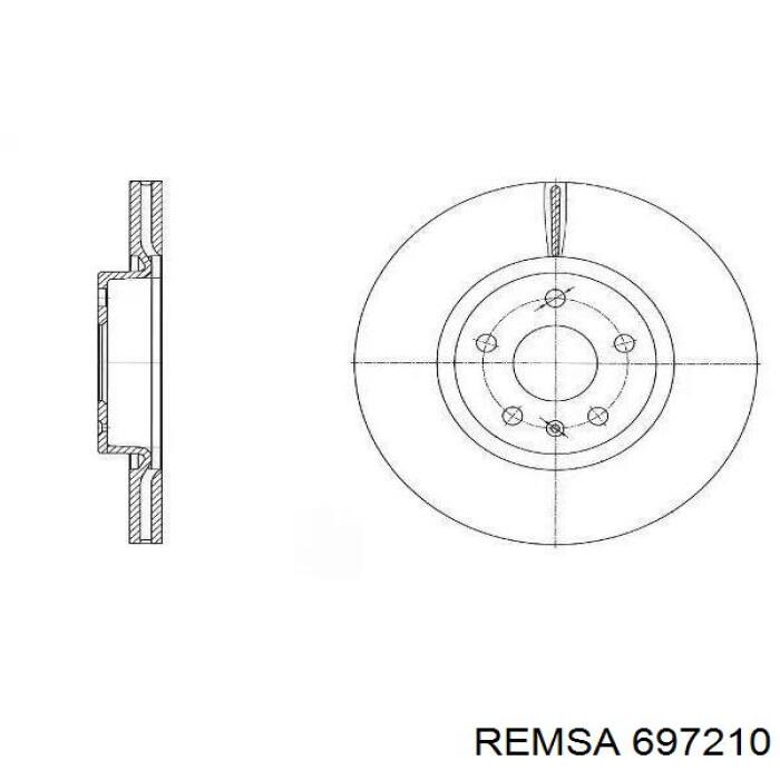 697210 Remsa диск гальмівний передній