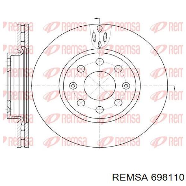 698110 Remsa диск гальмівний передній