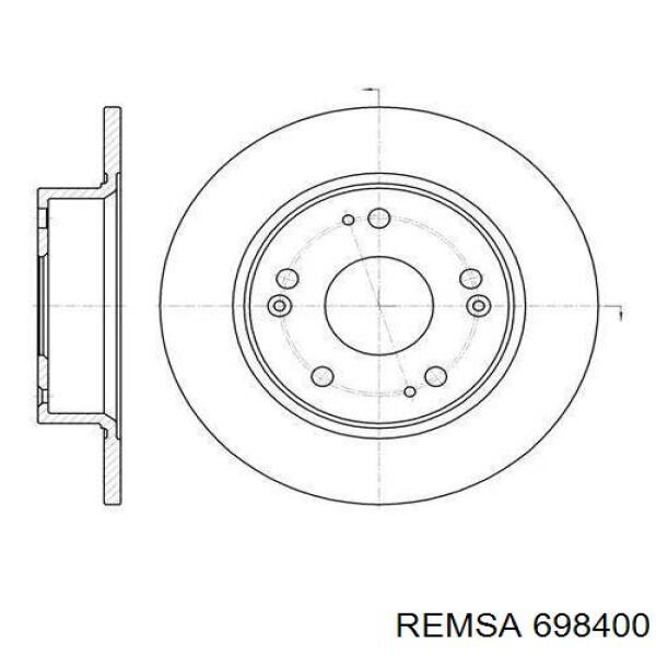 Купити 698400 Remsa Диск заднього гальма