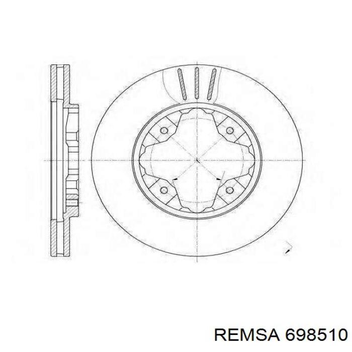 Диск гальмівний передній Remsa 698510