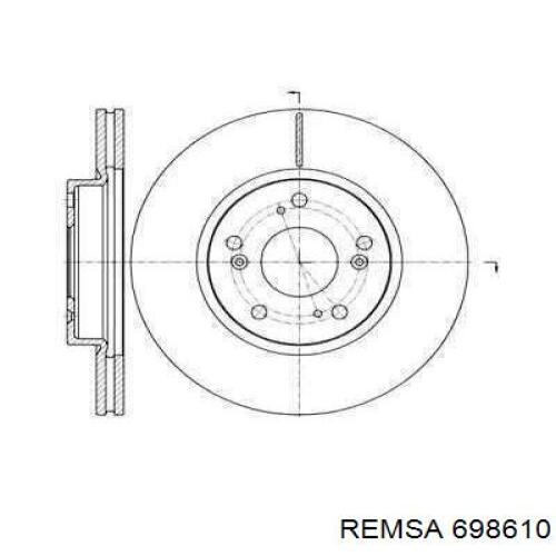 698610 Remsa диск гальмівний передній