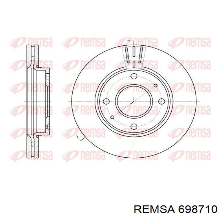Диск гальмівний передній 698710 Remsa