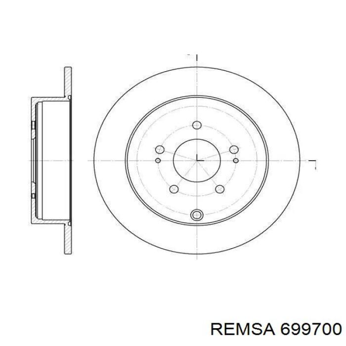 Купити 699700 Remsa Диск заднього гальма