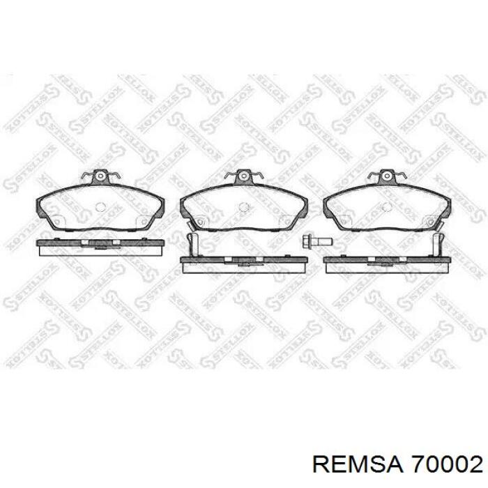 Колодки гальмівні передні, дискові 70002 Remsa